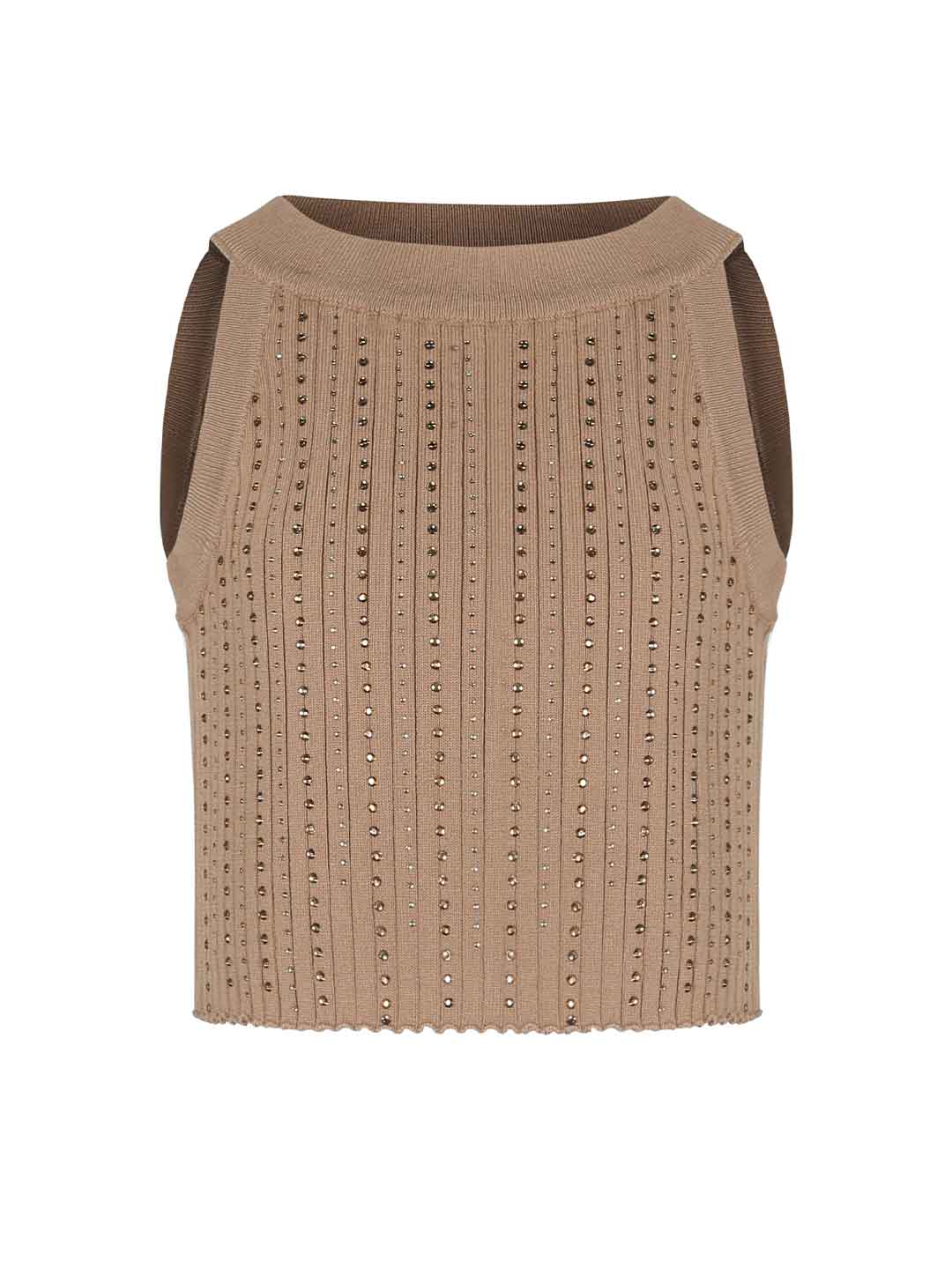 Fun & Fun top kids marrone con strass FCJTP02877 MARRONE FUN & FUN 