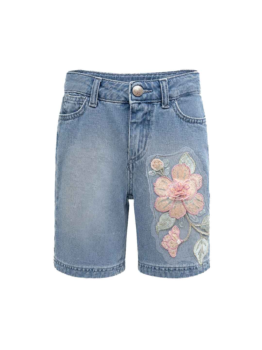 Fun & Fun bermuda kids in jeans con fiore 10-16 anni FNCJPT02812 JEANS FUN & FUN 