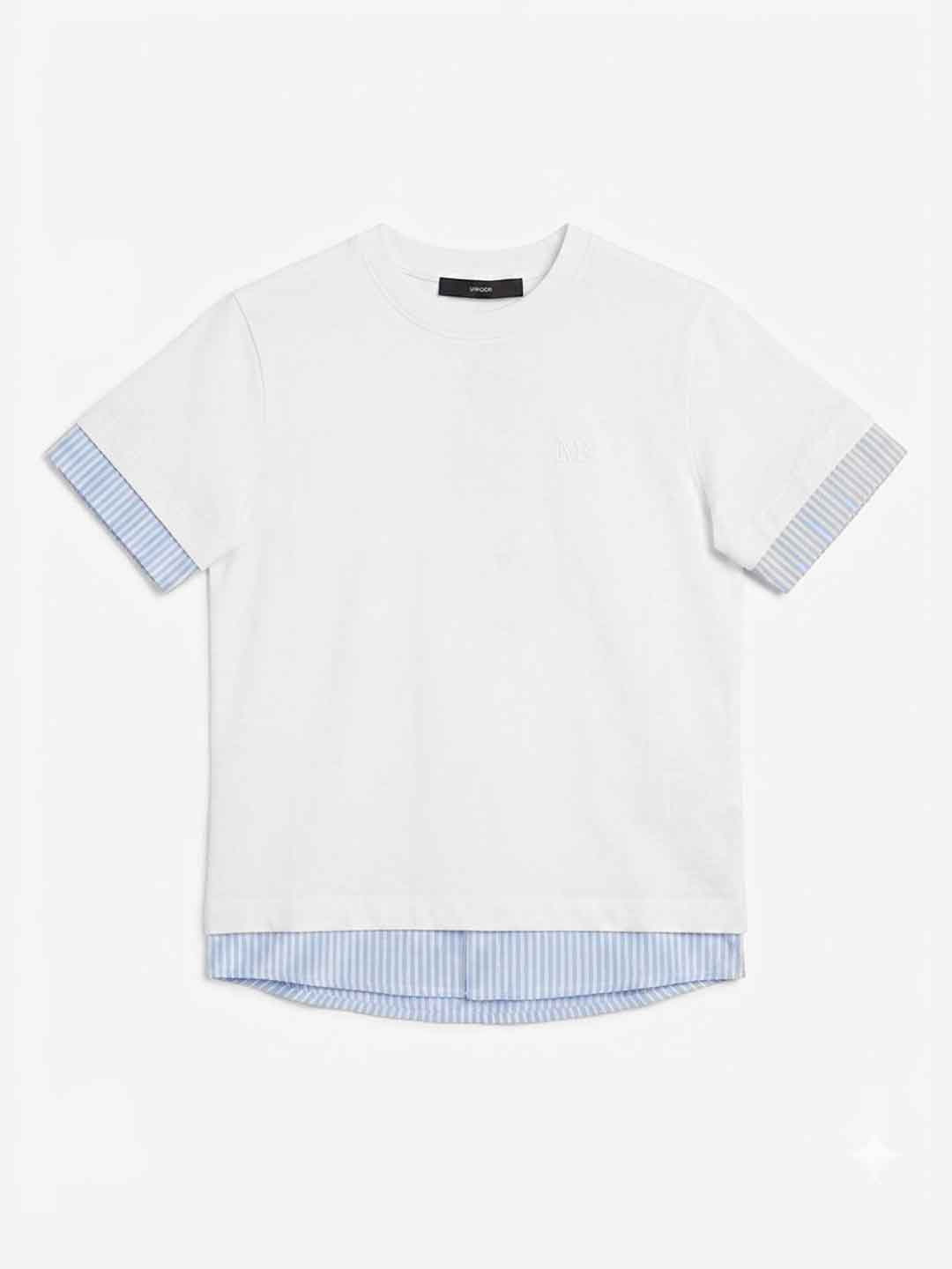Im Brian t-shirt kids bianco con orli a camicia 2-16 anni TS3745J BIANCO I'M BRIAN 