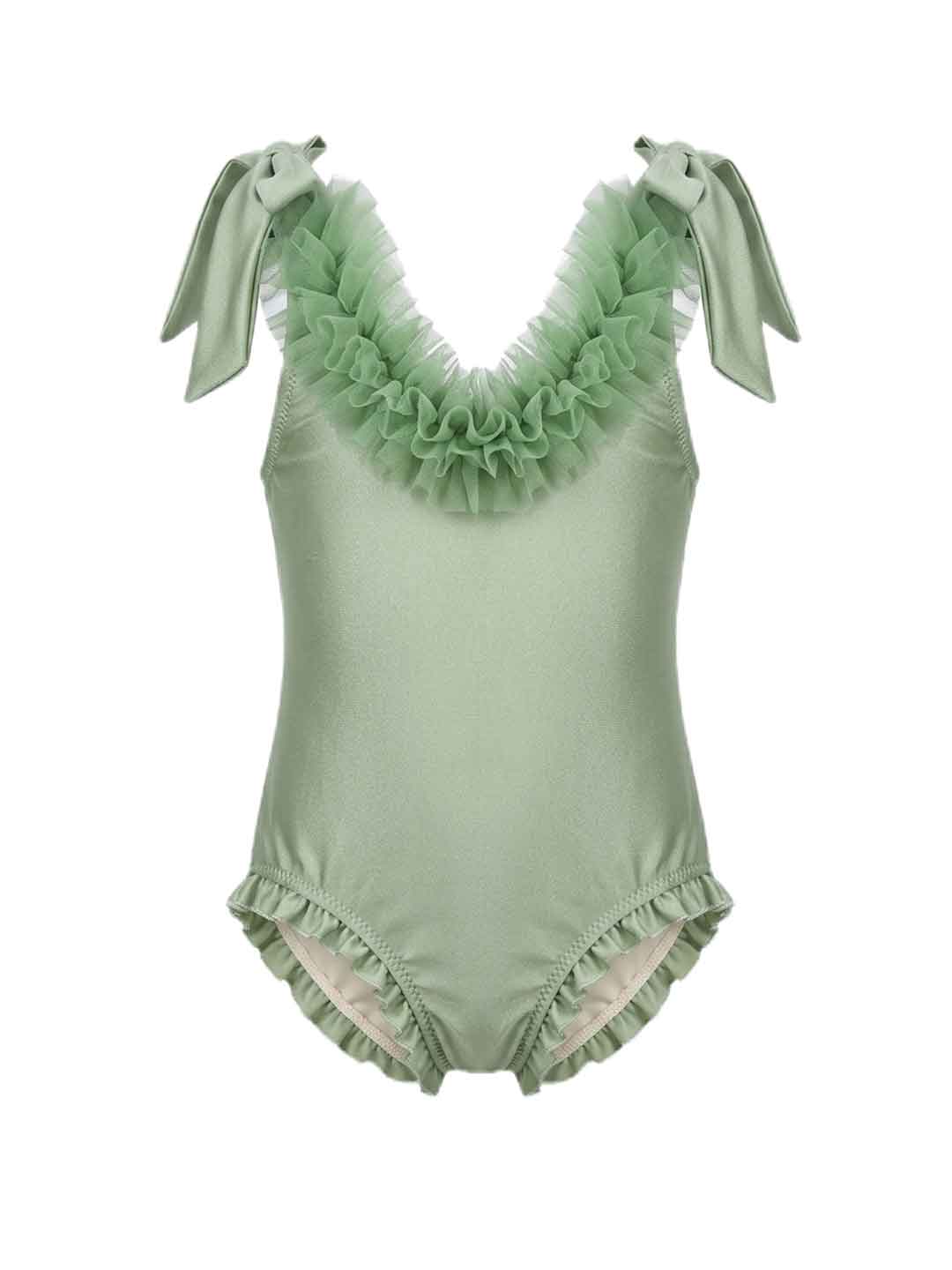 Island Coco costume kids verde intero con tulle 9-36 mesi ICJ105 VERDE ISLAND COCO 