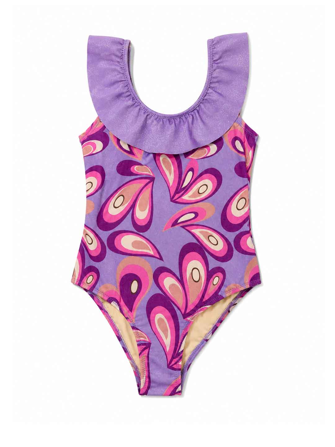 Island Coco costume kids viola intero con volant 3-14 anni ICJ11 VIOLA ISLAND COCO 