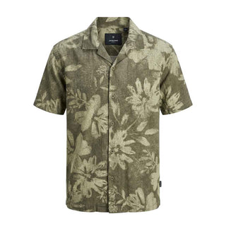 Jack & Jones camicia verde con stampa floreale 12292197 VERDE JACK & JONES 