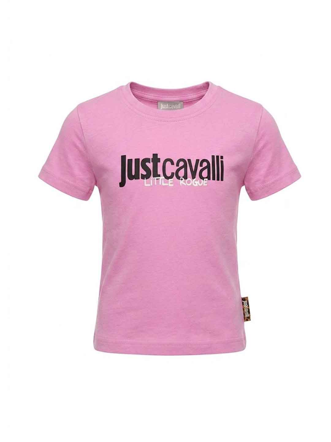 Just Cavalli t-shirt kids rosa con stampa nera 2-6 anni 26029T ROSA JUST CAVALLI 
