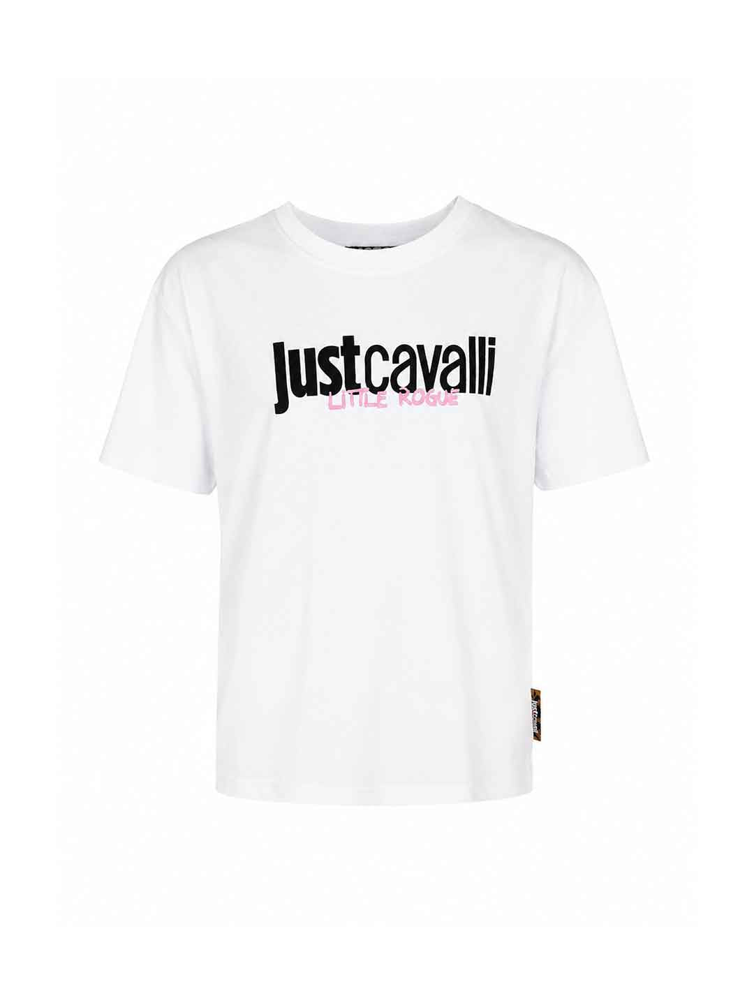 Just Cavalli t-shirt kids bianco con stampa nera 8-13 anni 26041 BIANCO JUST CAVALLI 
