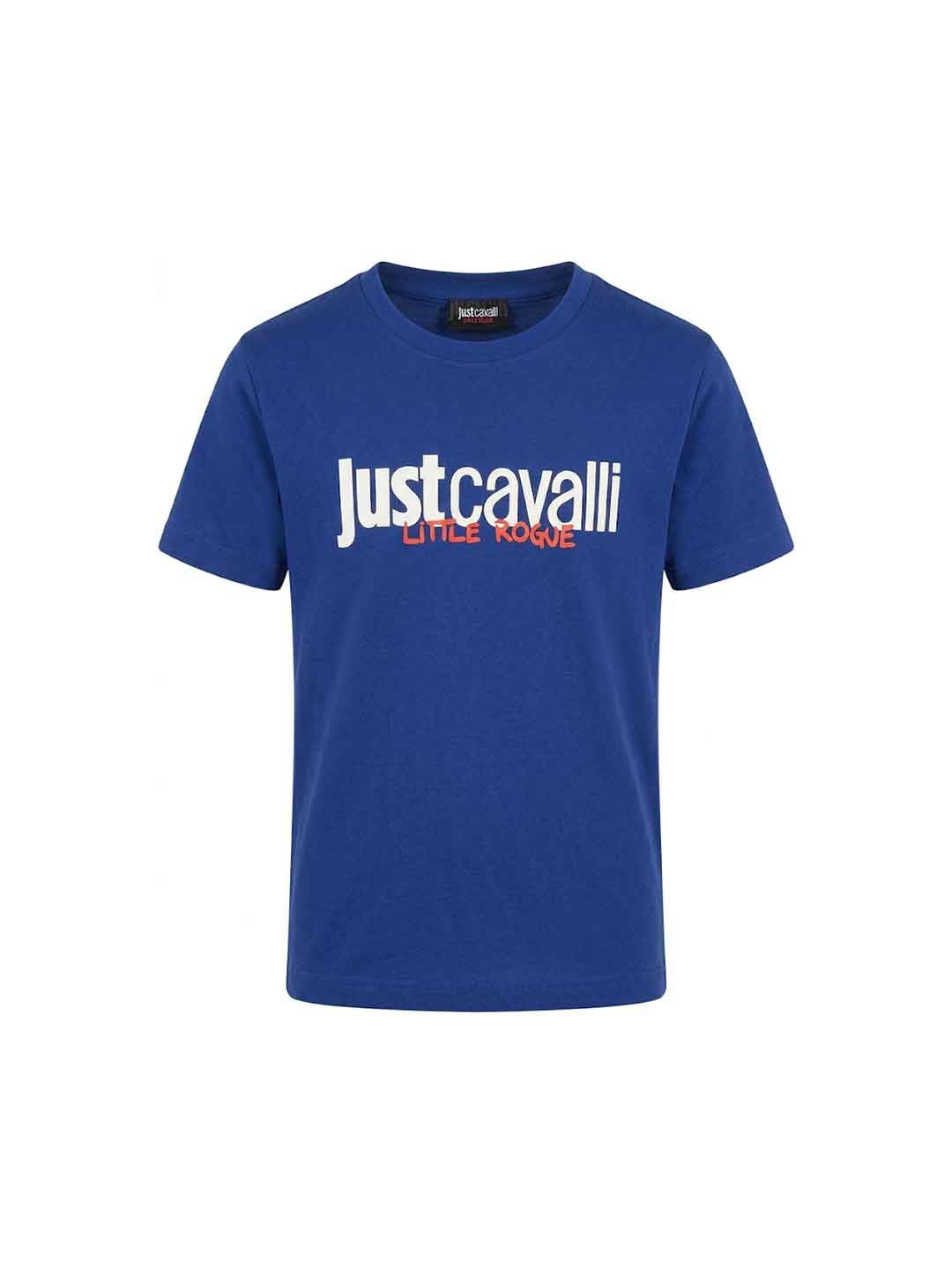 Just Cavalli t-shirt blu con grafica bianco 2-6 anni 26047 BLU JUST CAVALLI 