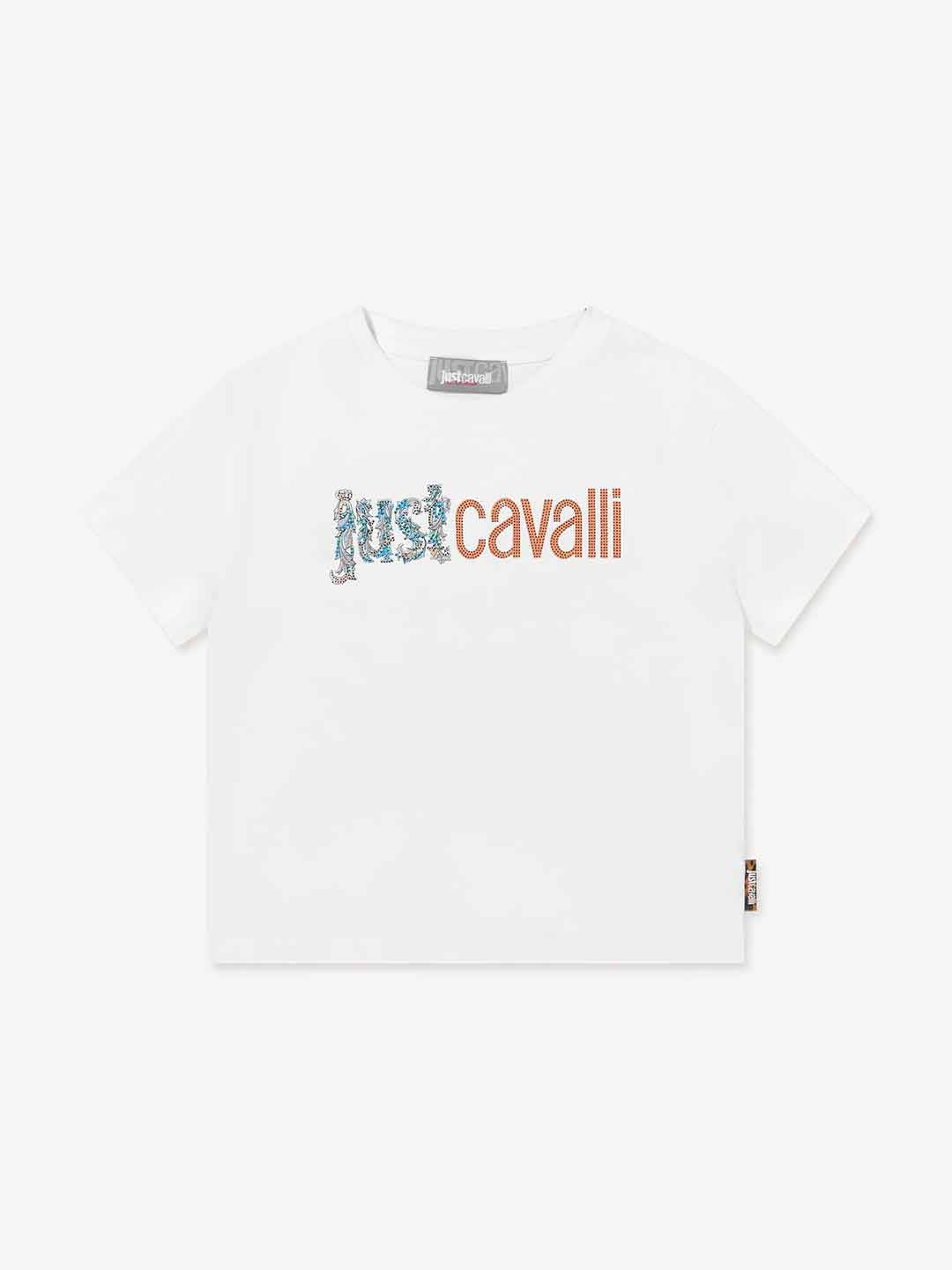 Just Cavalli t-shirt kids bianco con logo 8-14 anni 26067 BIANCO JUST CAVALLI 