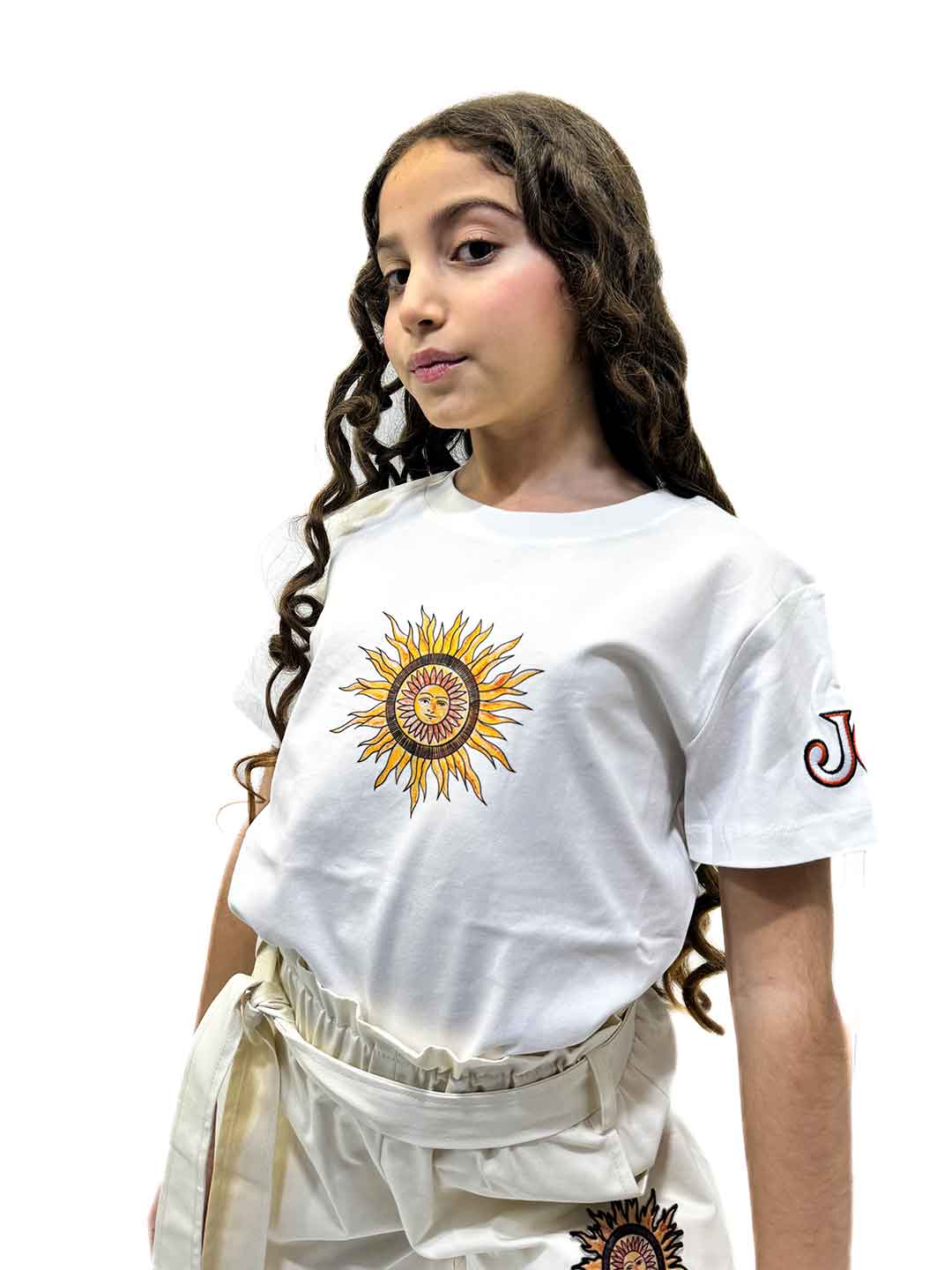 Just Cavalli t-shirt kids panna con logo sole 26076 PANNA JUST CAVALLI 