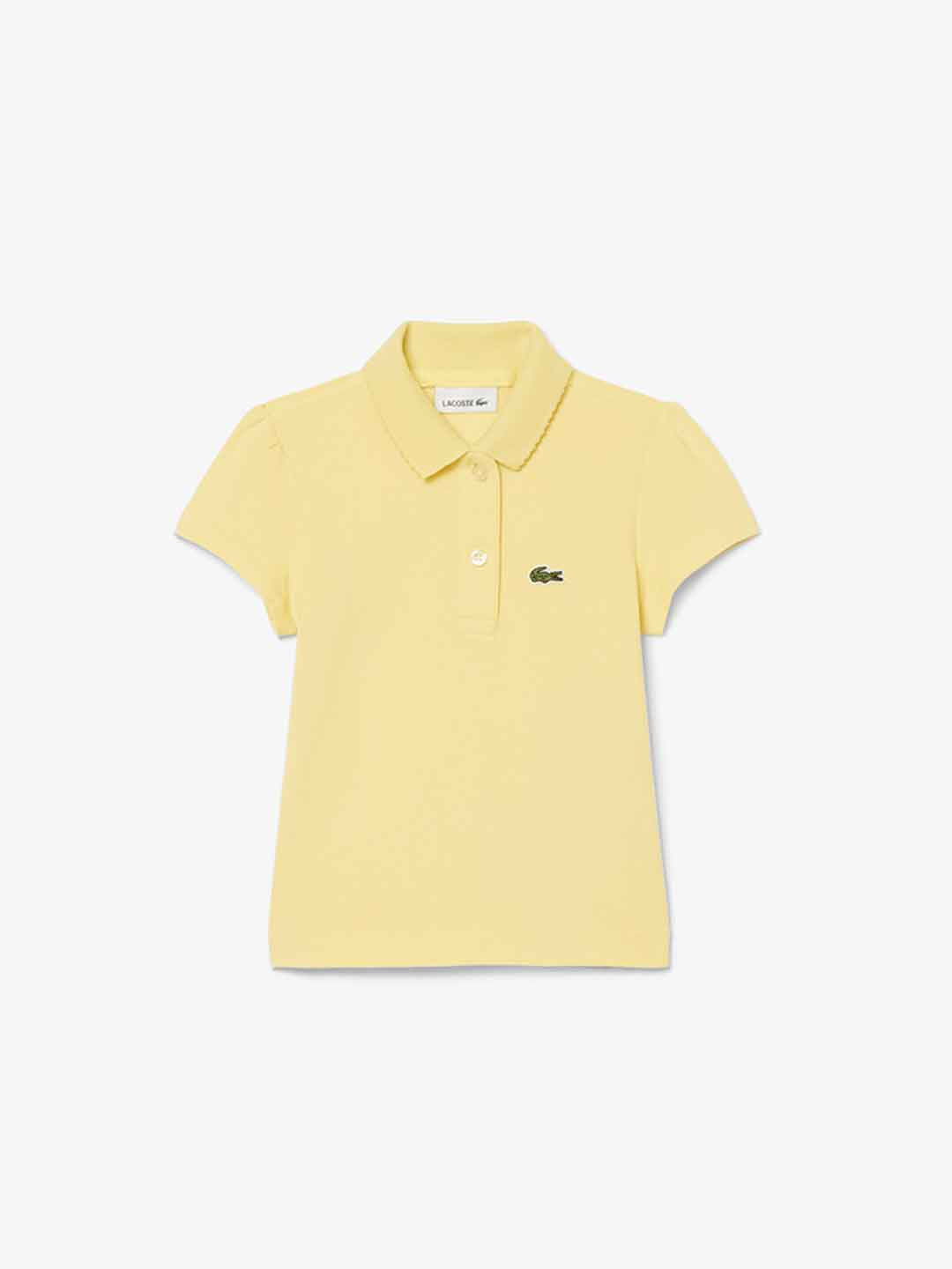 Lacoste t-shirt kids giallo con colletto ondulato 2-7 anni 347426 Y99 GIALLO LACOSTE 