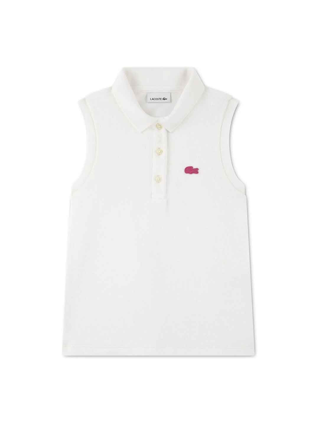 Lacoste t-shirt kids bianco giromanica 2-7 anni 347561 70V BIANCO LACOSTE 