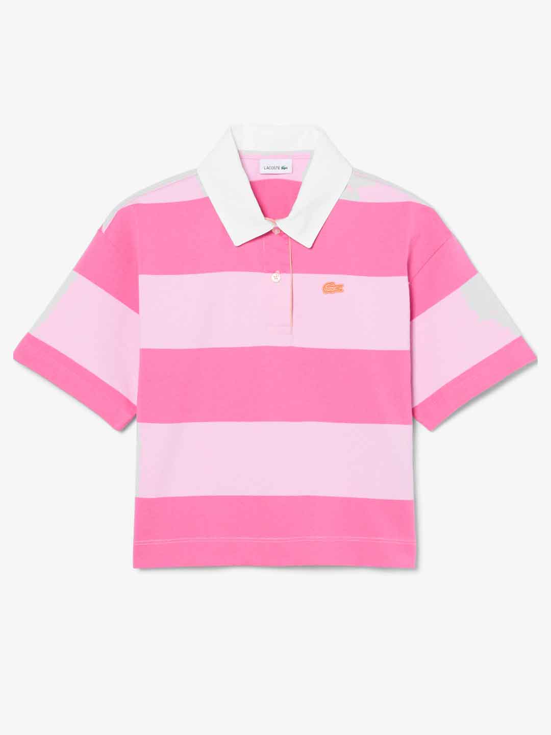Lacoste polo kids rosa a righe 8-16 anni 447565 Z4H ROSA LACOSTE 