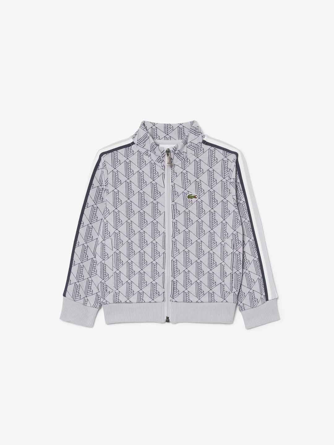 Lacoste felpa kids grigio multilogo 2-7 anni 847108 GJ3 GRIGIO LACOSTE 