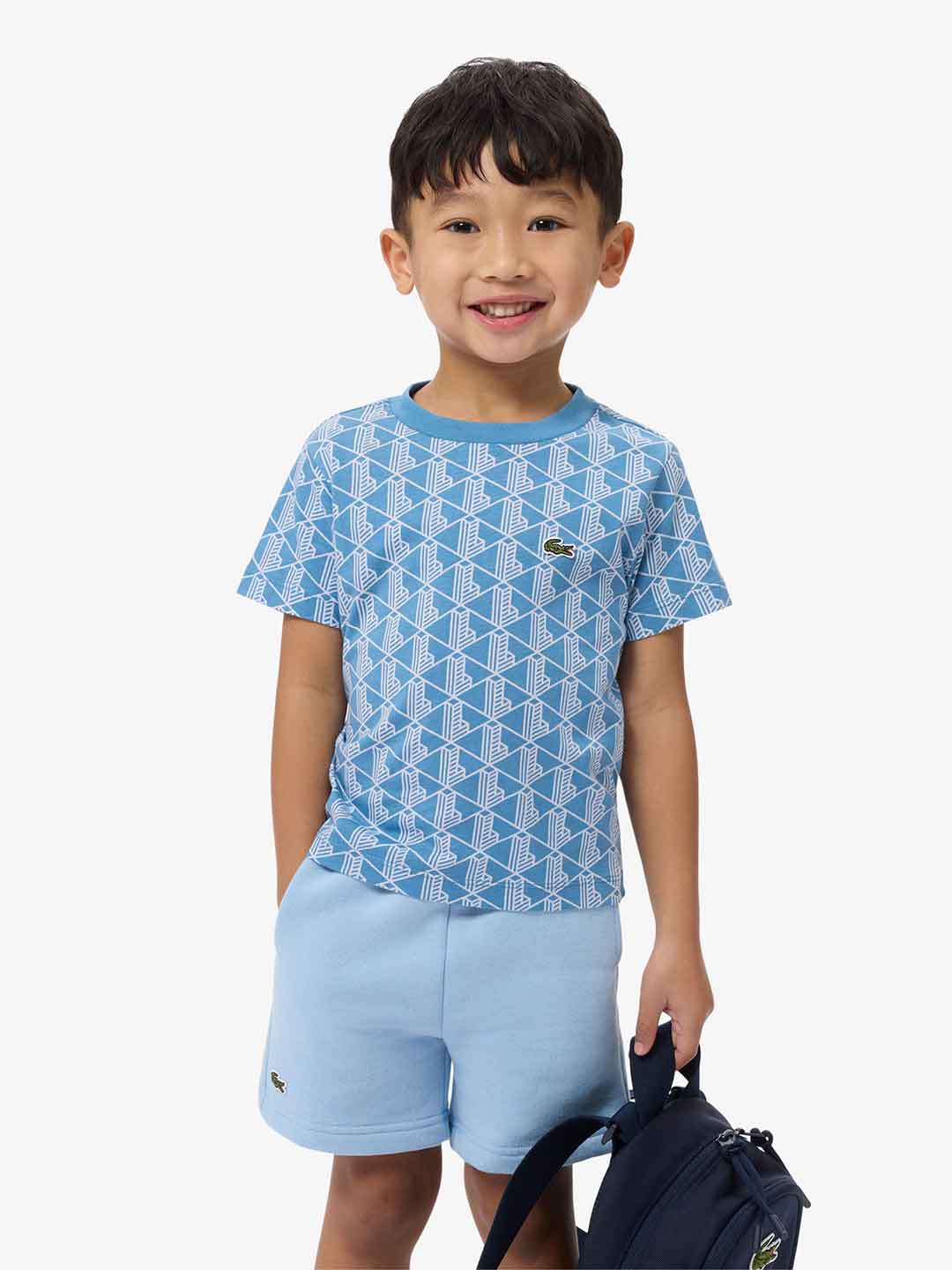 Lacoste t-shirt kids celeste multilogo 2-7 anni 847644 UJF CELESTE LACOSTE 