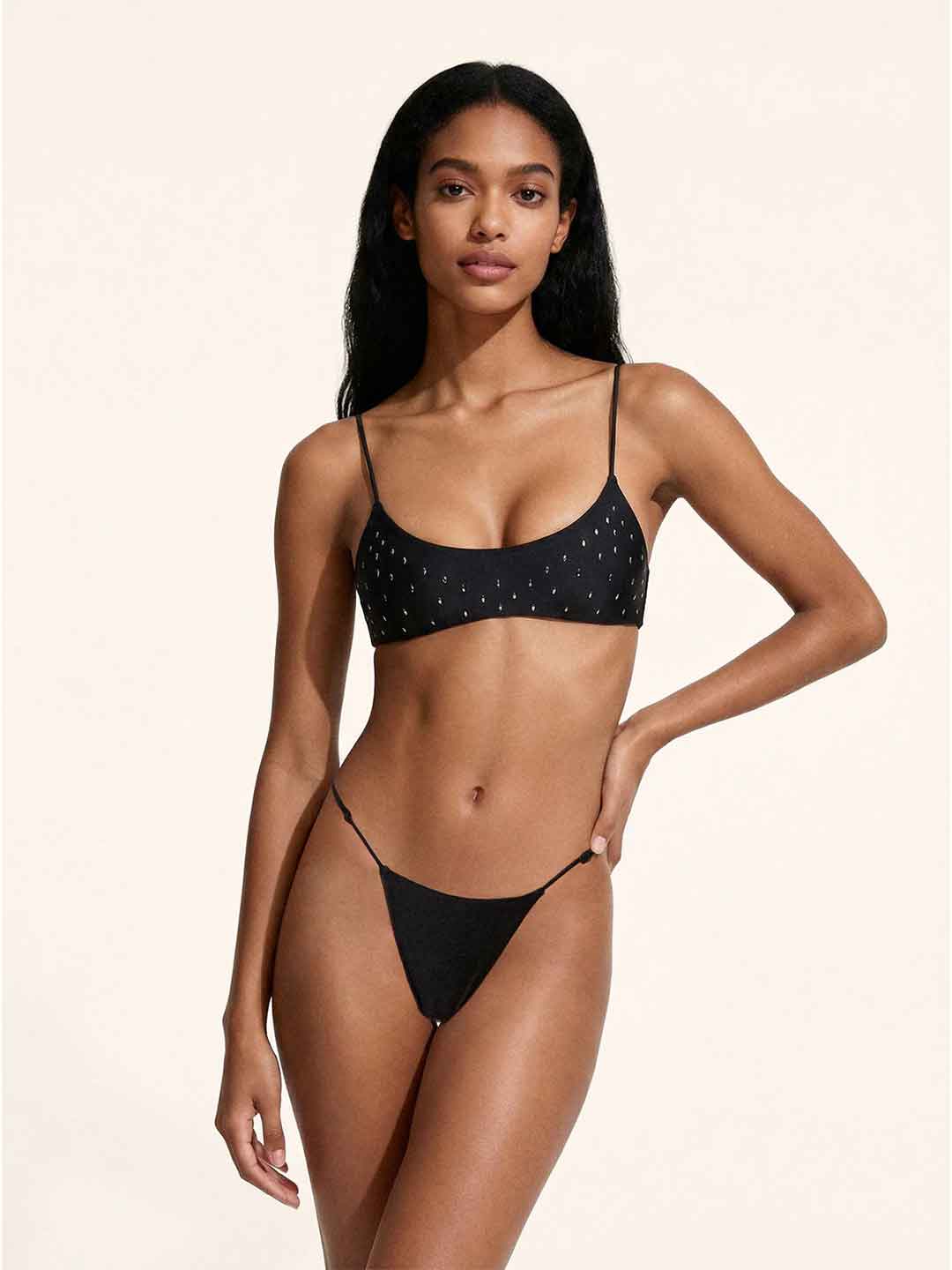 Me Fui costume nero con strass top MF26-SW0131BK NERO ME FUI 