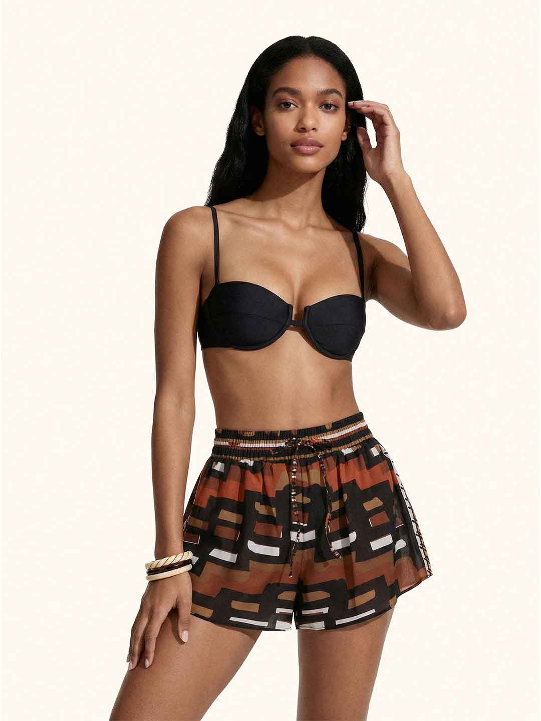Me Fui shorts a fantasia azteco MF26-SW0417X21 FANTASIA ME FUI 