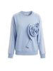 Motel felpa azzurro con fiore