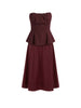 Motel coordinato bordeaux top e gonna