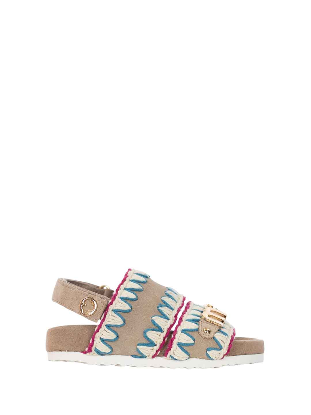 Mou sandali kids beige con logo in metallo SK631004A BEIGE MOU 