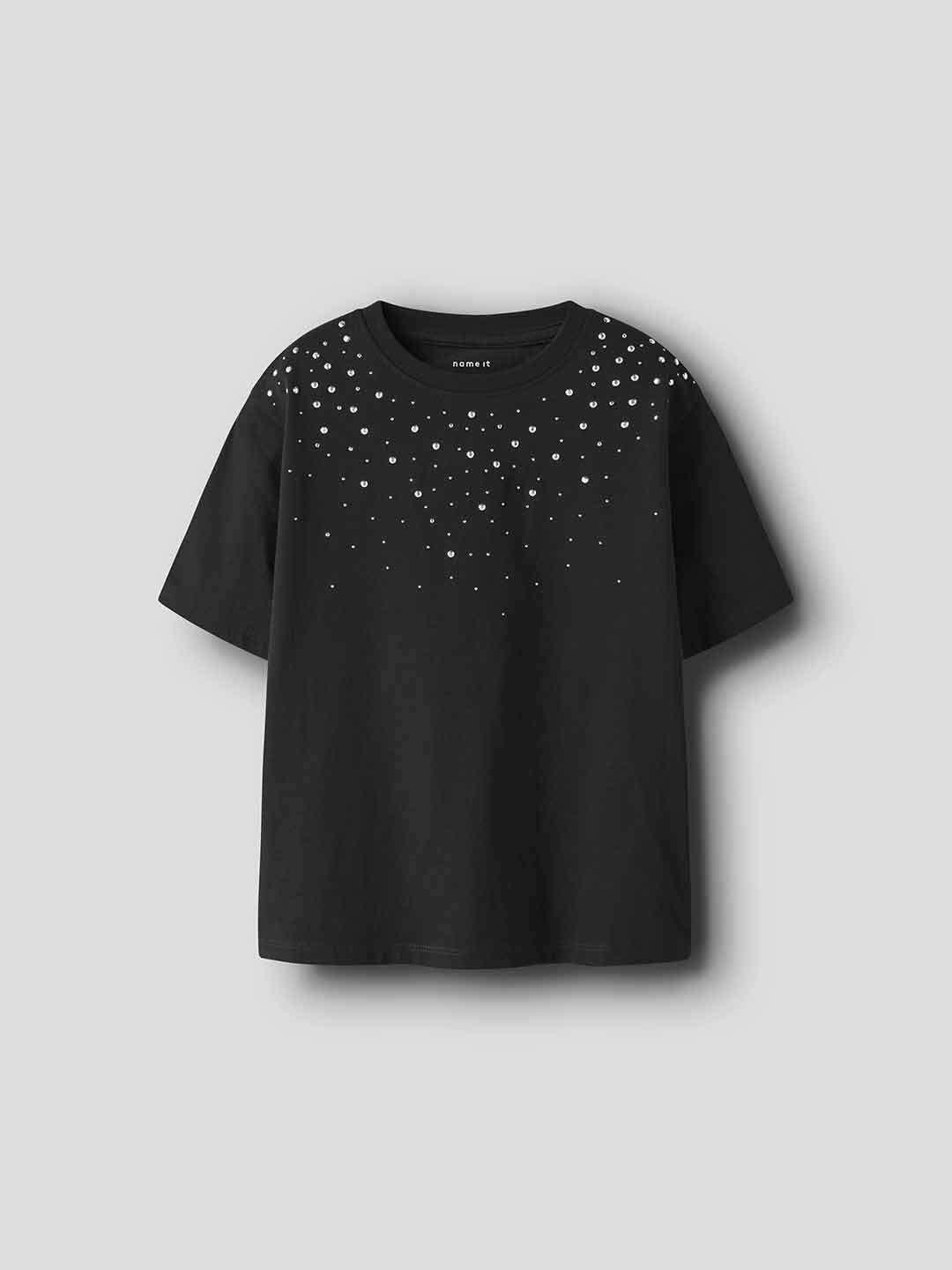Name It t-shirt kids nero con strass 13252773 NERO NAME IT 