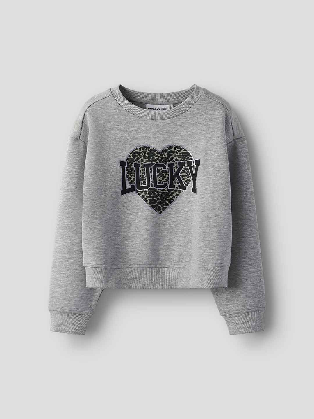 Name It felpa kids grigio stampa lucky 13252780 GRIGIO NAME IT 