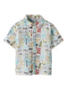 Name It camicia kids bianco a fantasia 5-8 anni