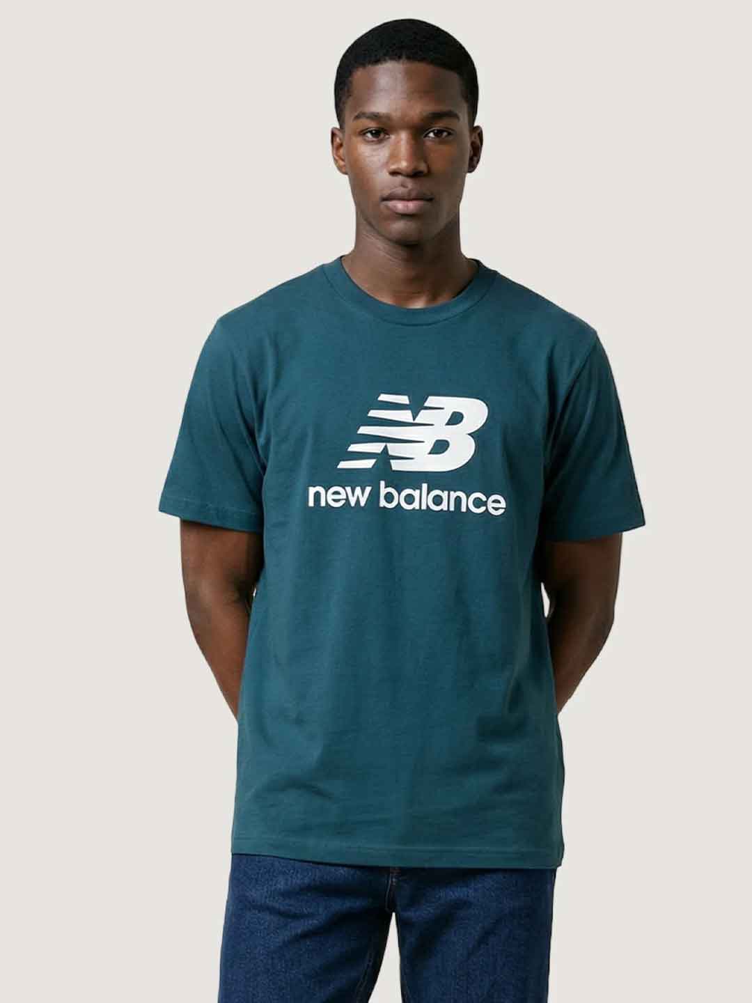 New Balance t-shirt verde con logo bianco MT41502AAV VERDE NEW BALANCE 