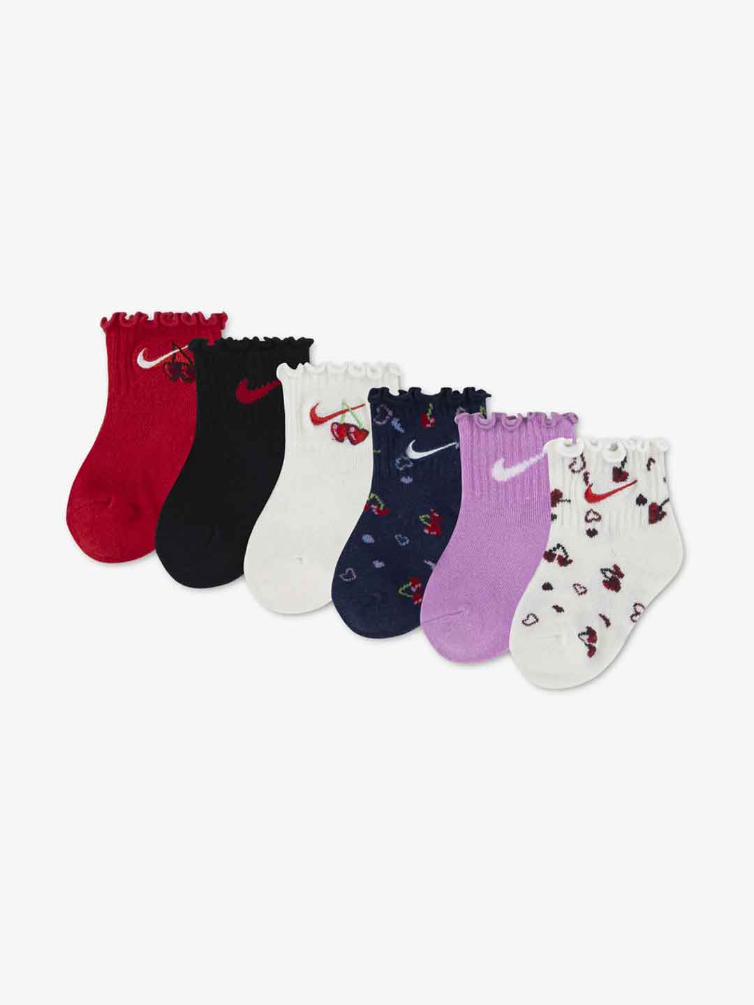 Nike calzini kids rosso con ciliegie set da 6 paia NN1341 U10 ROSSO NIKE 