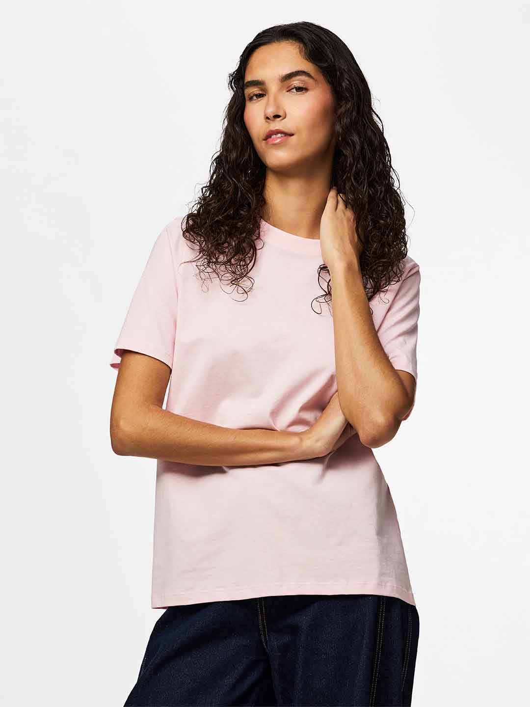 Pieces t-shirt rosa basic 17140802 ROSA PIECES 