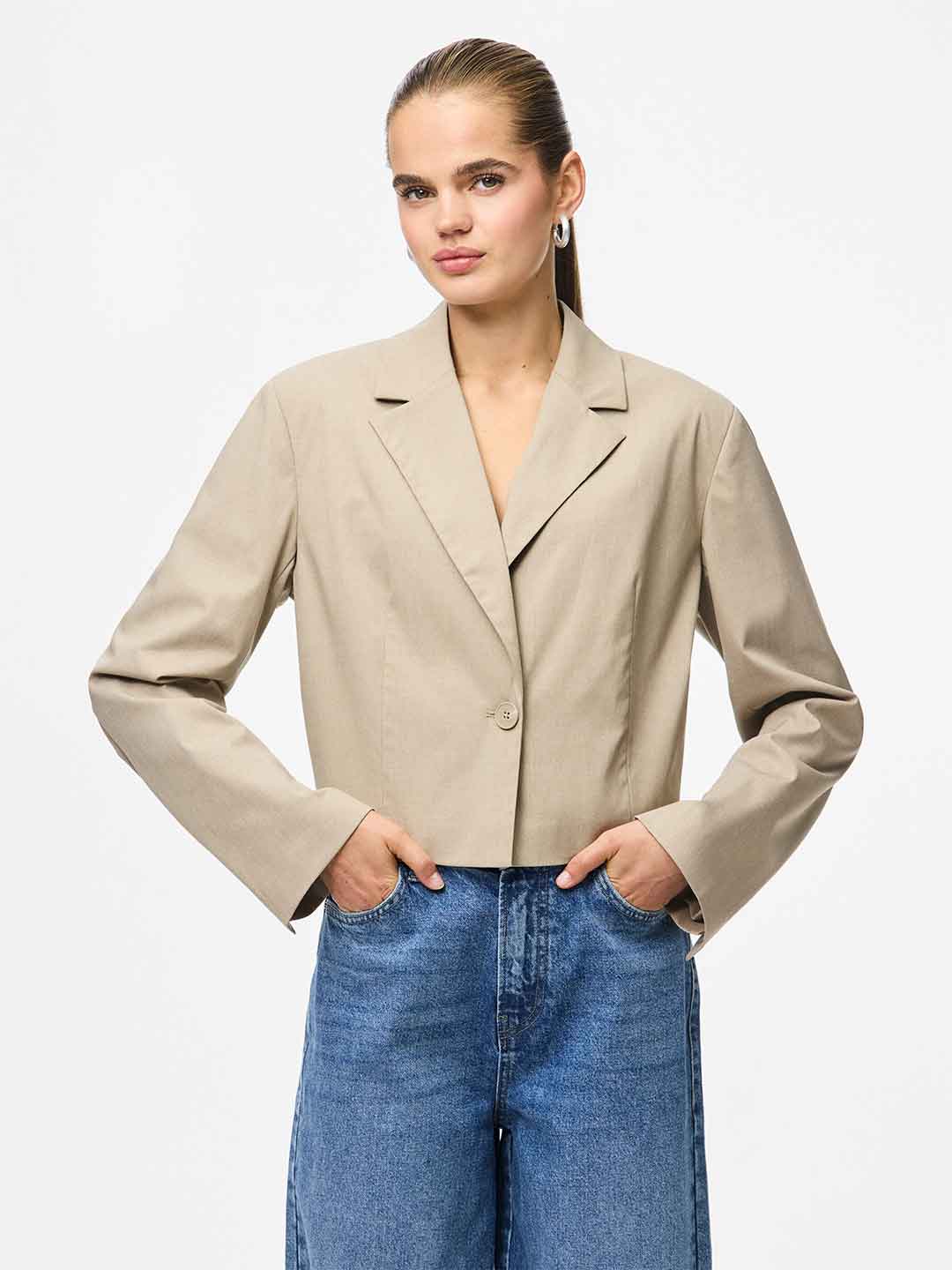 Pieces giacca beige crop 17162393 BEIGE PIECES 