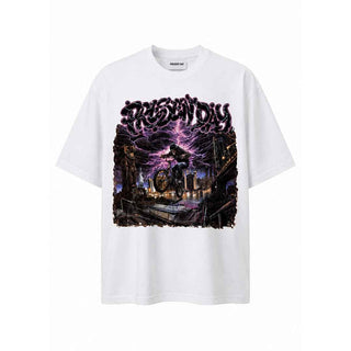 Present Day t-shirt bianco con teschio G3003 BIANCO PRESENT DAY 