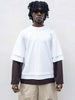 Present Day Long Triple t-shirt bianco e marrone