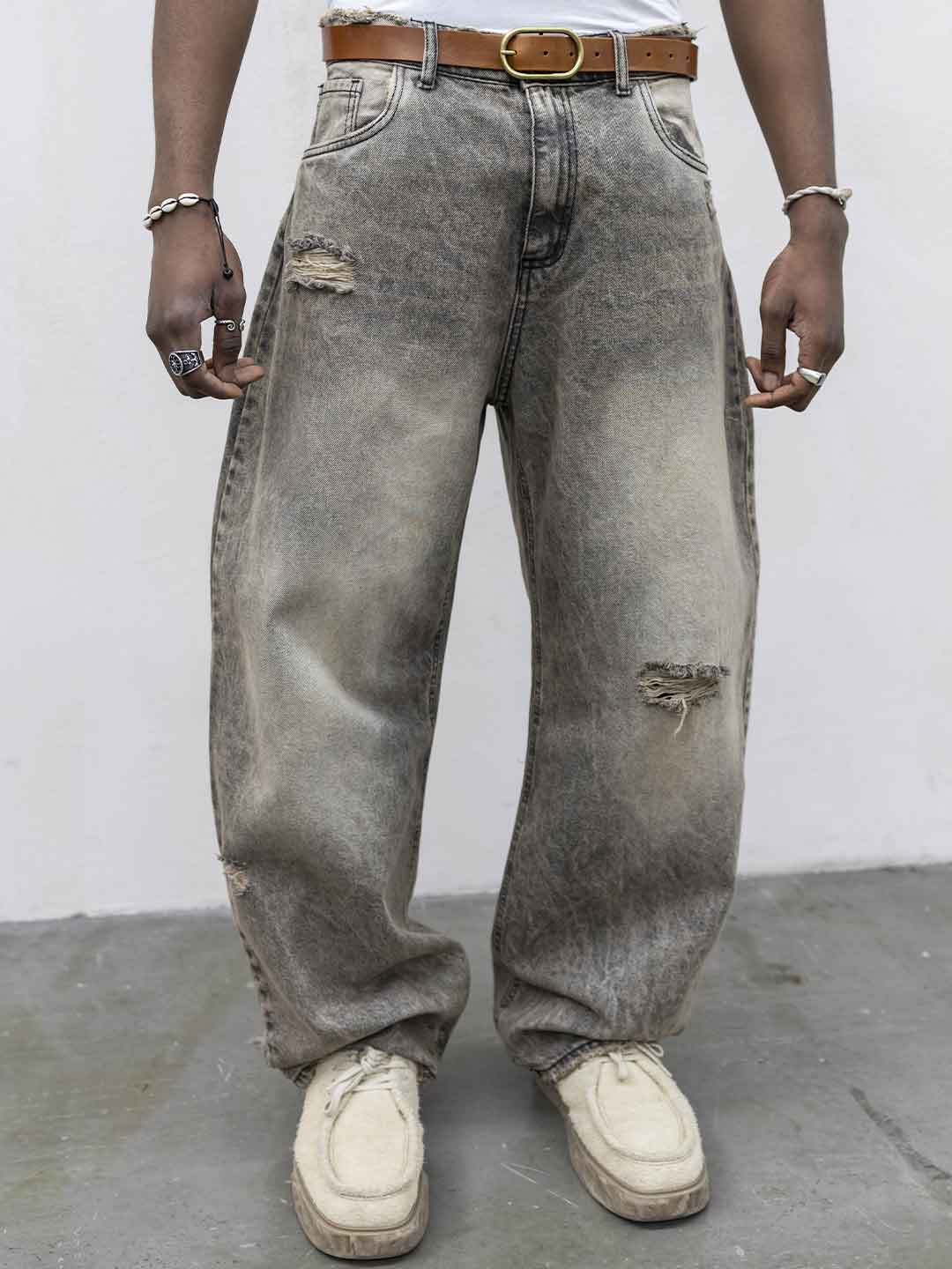 Present Day jeans beige modello balloon PRS111 BEIGE PRESENT DAY 