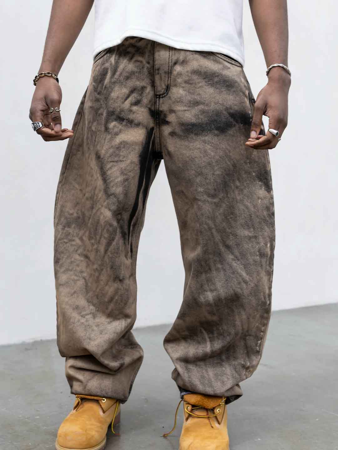 Present Day jeans marrone modello balloon PRS111 MARRONE PRESENT DAY 
