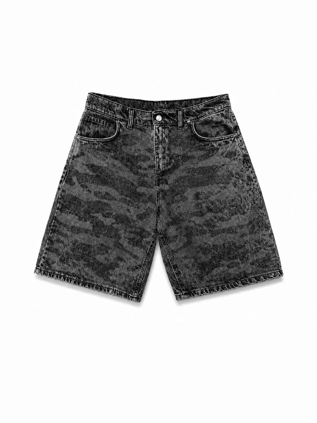 Present Day bermuda nero in jeans camouflage PRS171 NERO PRESENT DAY 