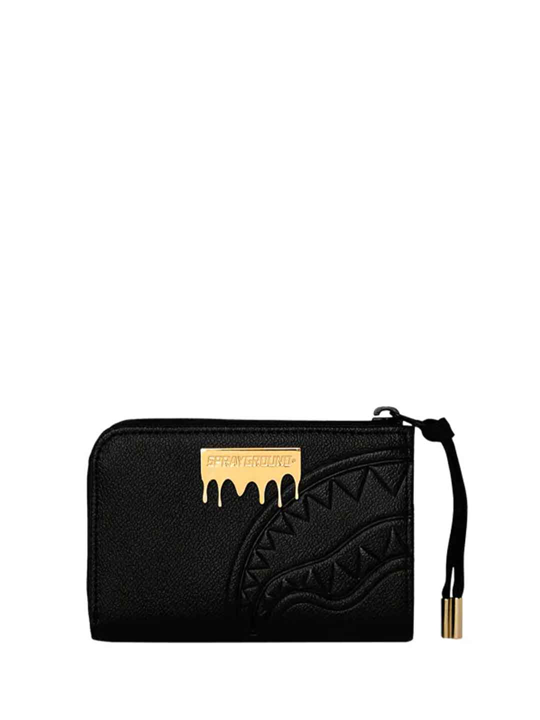 Sprayground Gold Brick portafogli nero con logo oro 910W9046NSZ NERO SPRAYGROUND 