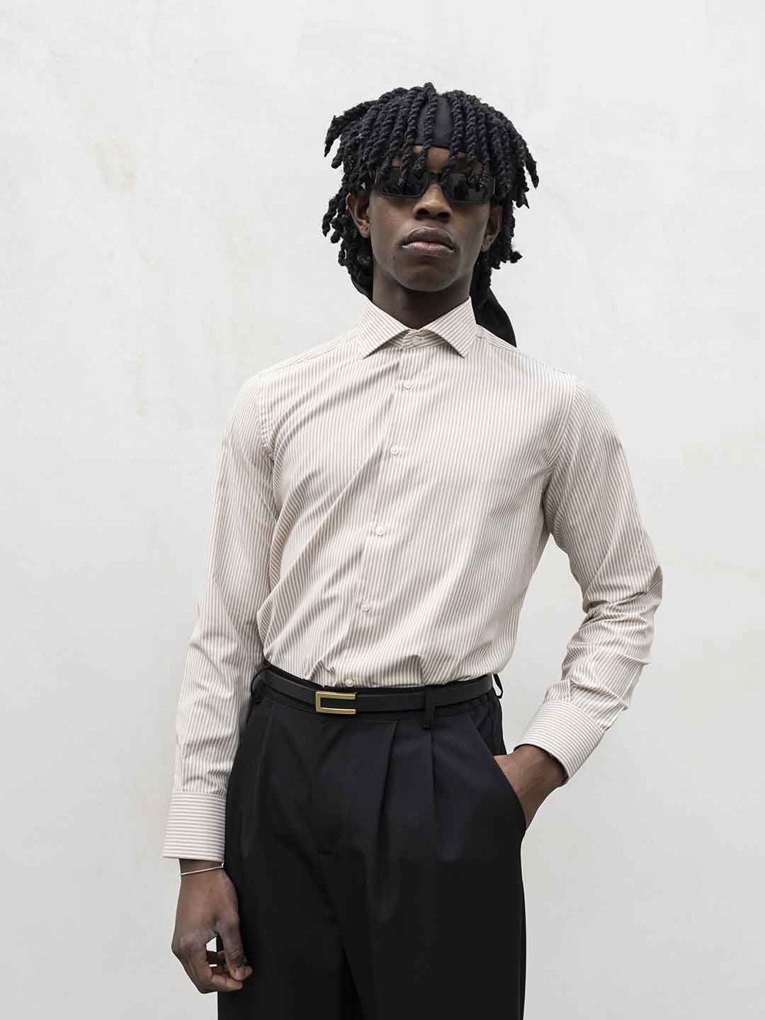 Tokyo camicia beige a righe TKO019 BEIGE TOKYO 