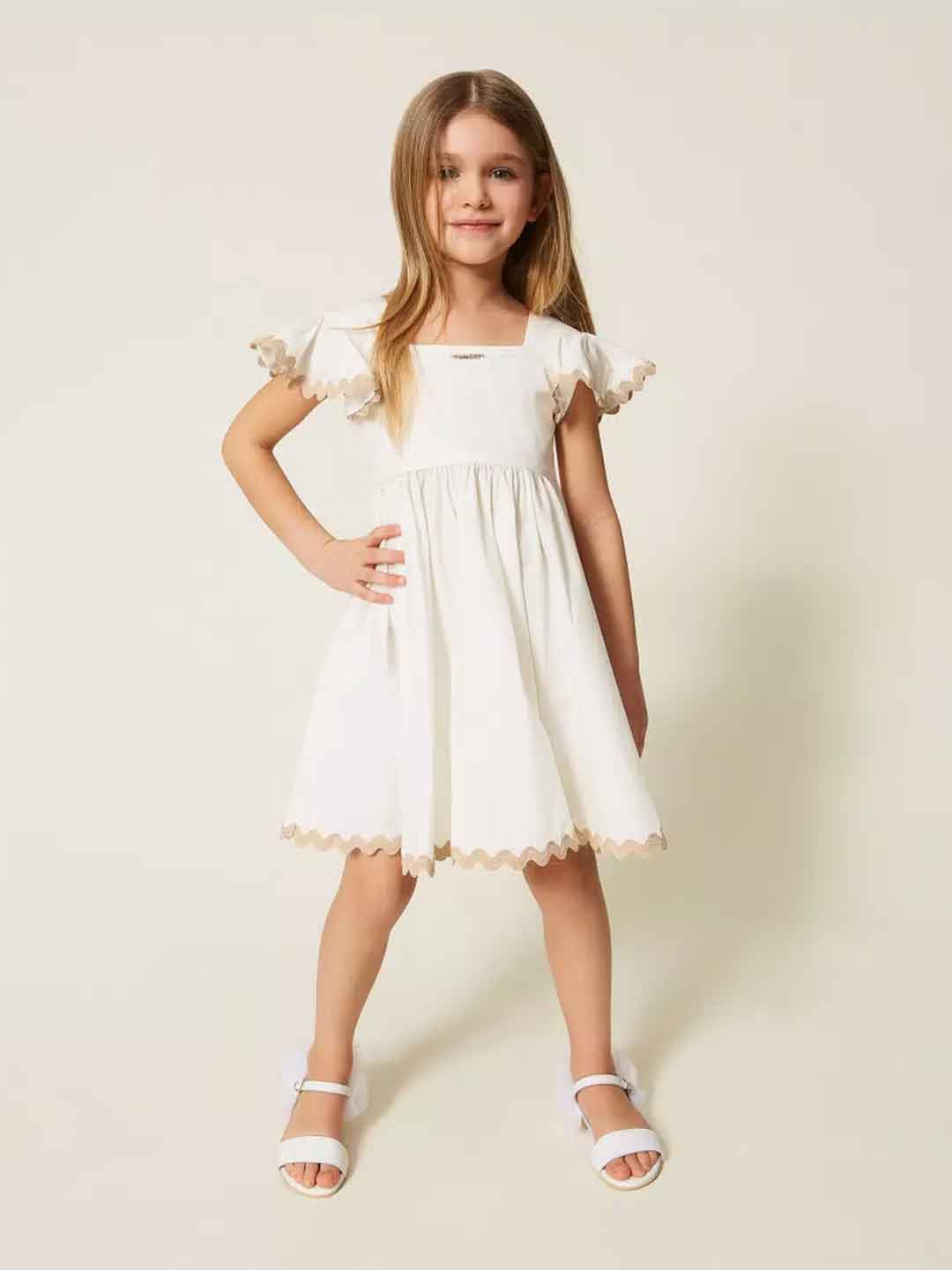 Twinset abito kids bianco con ricamo 261GB2152 BIANCO TWINSET 