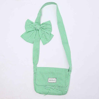 Vicolo pochette kids verde a quadretti con fiocco 3146BP00418 VERDE VICOLO 