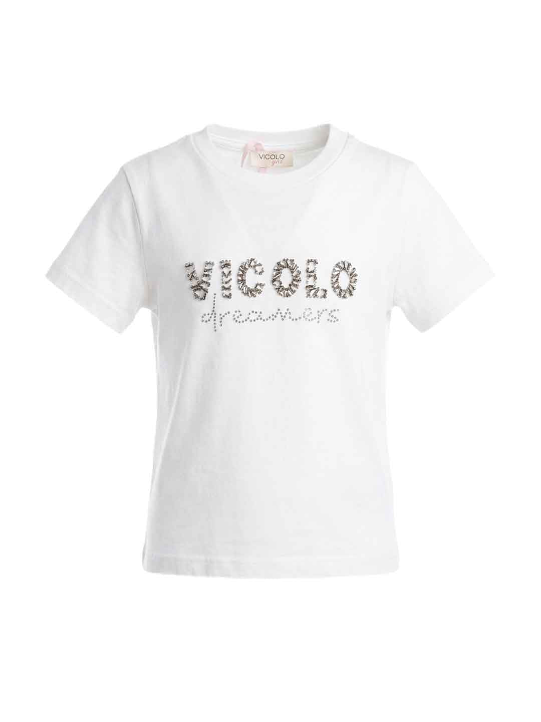 Vicolo t-shirt kids bianco con logo 2-14 anni 3146M00409 BIANCO VICOLO 