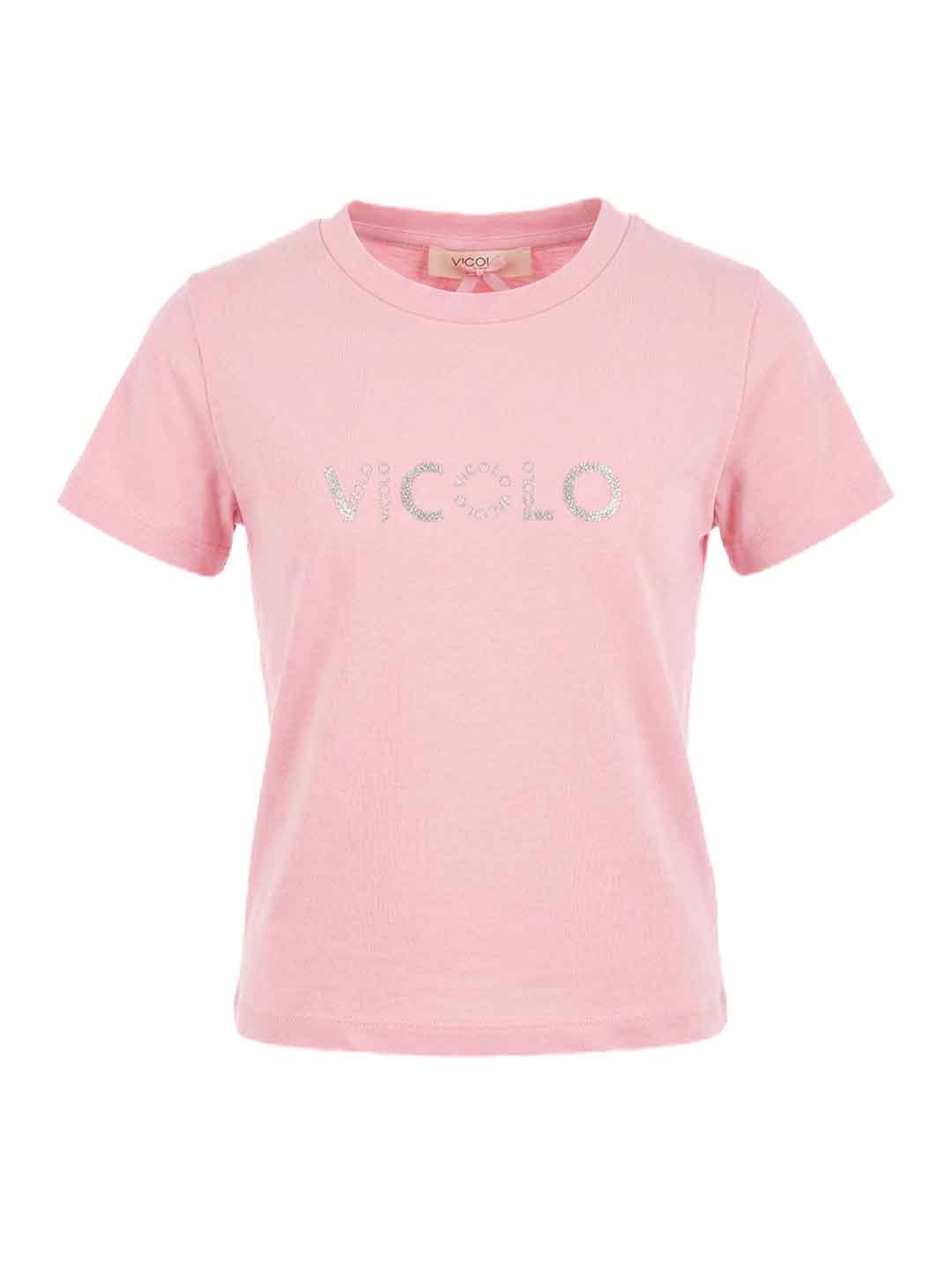 Vicolo t-shirt kids rosa con logo 6-12 anni 3146M00416 ROSA VICOLO 
