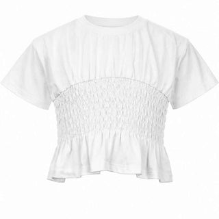 Vicolo t-shirt kids bianco con banda elasticizzata 2-14 anni 3146M00432 BIANCO VICOLO 