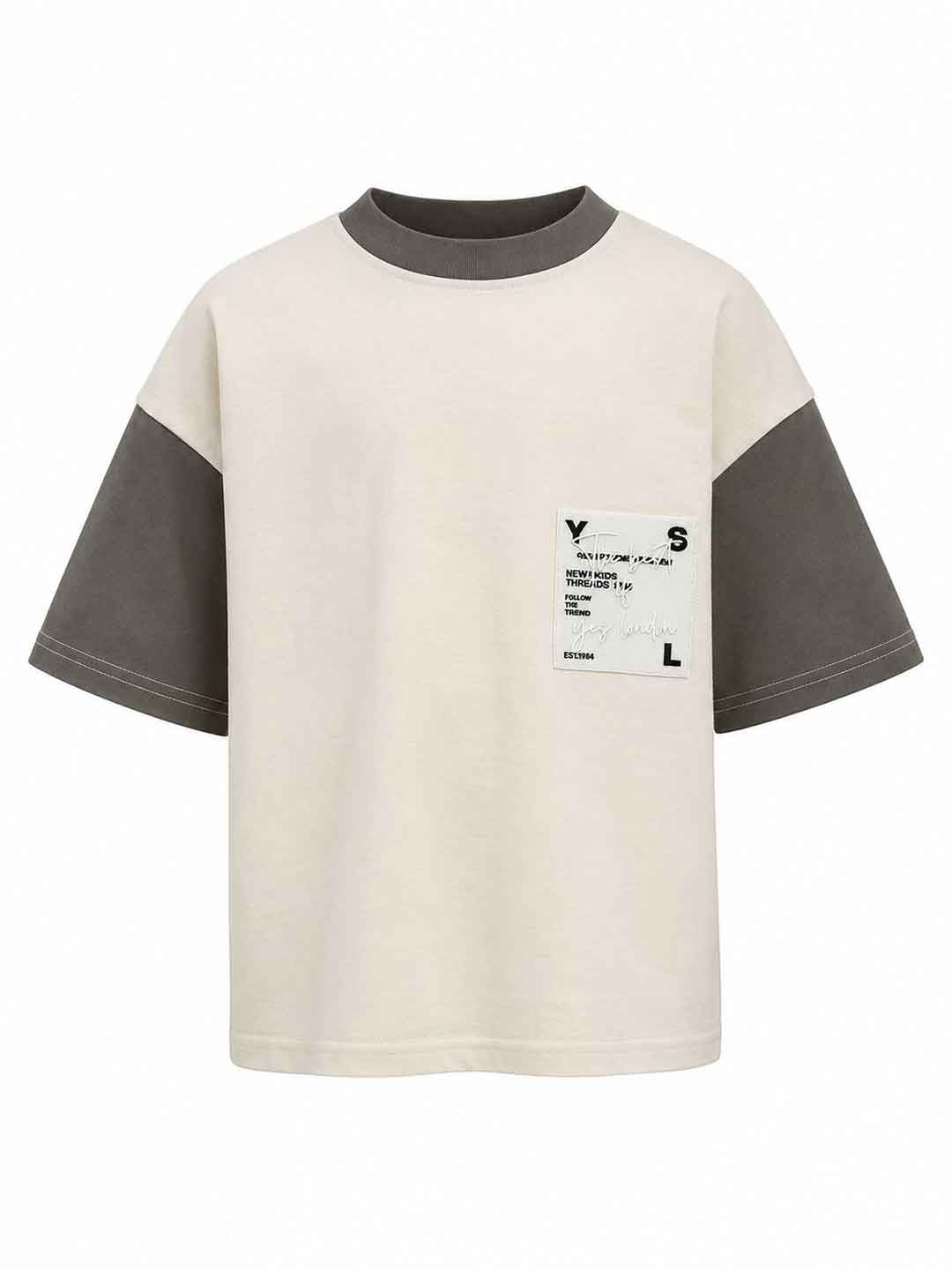 Yes London t-shirt kids panna e fango 4-16 anni JR2174 PANNA YES LONDON 
