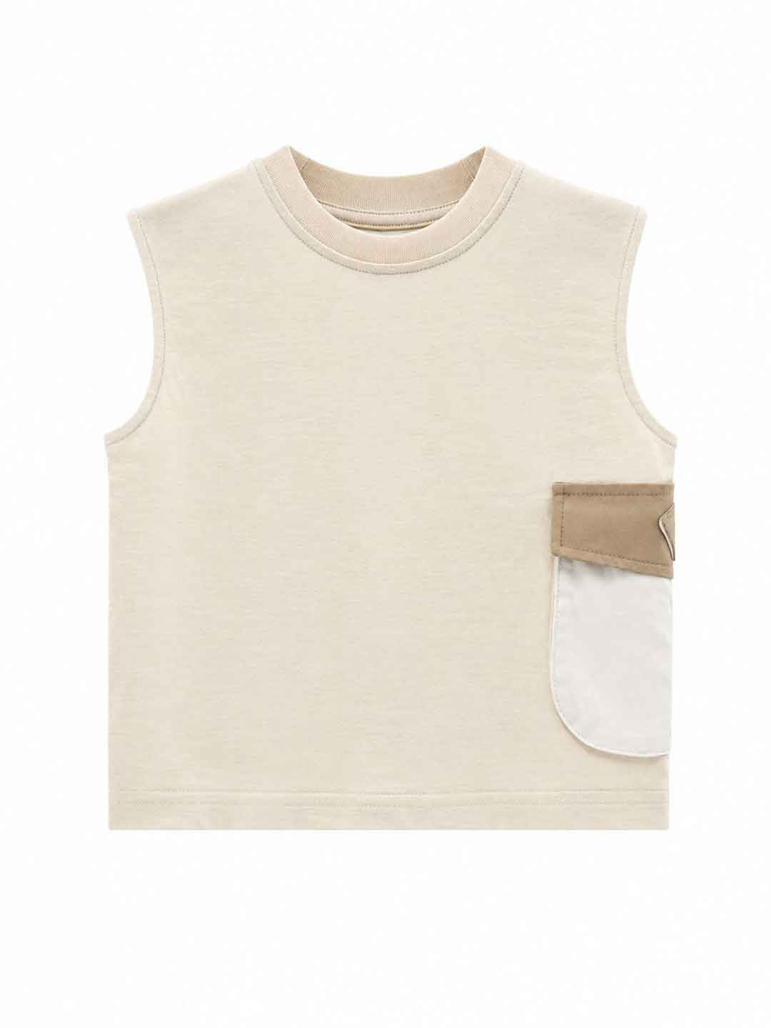 Yes London canotta kids panna con taschino 2-16 anni JR2187-M PANNA YES LONDON 
