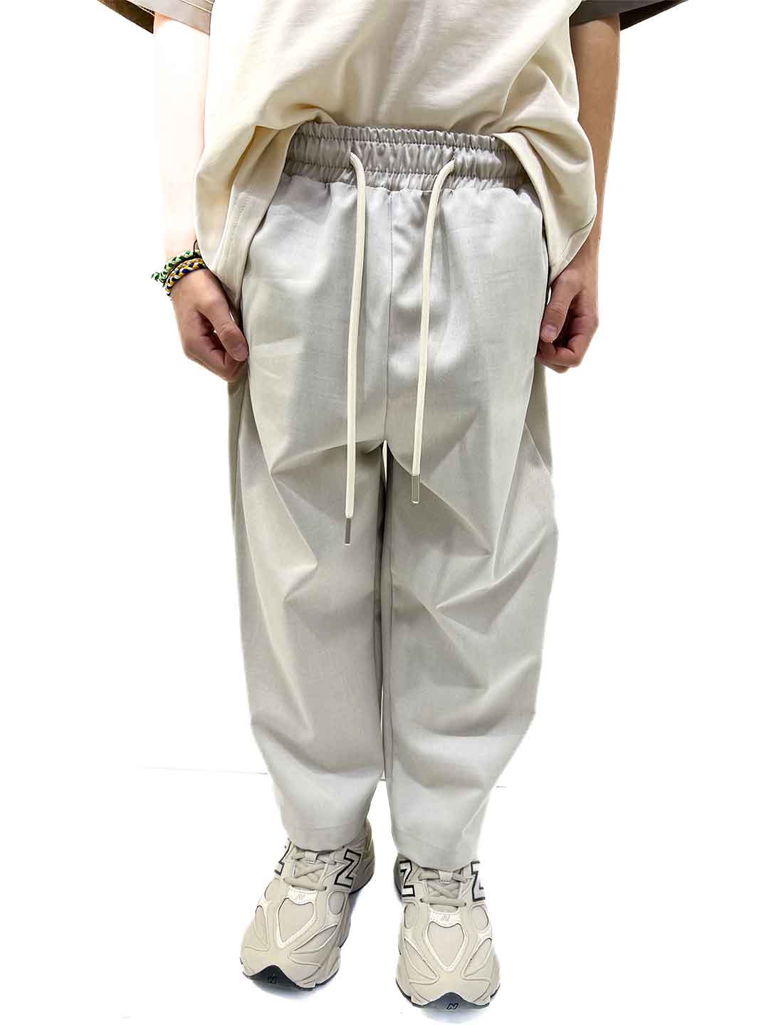 Yes London pantalone kids beige con tasca logata JR3120 BEIGE YES LONDON 
