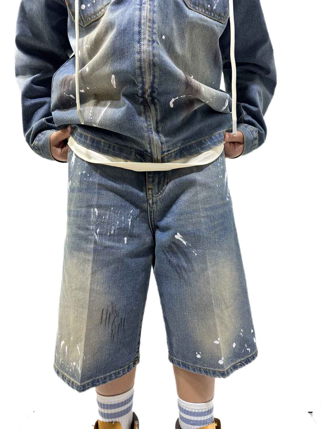 Yes London bermuda kids in jeans con pittura JR7095-SH JEANS YES LONDON 