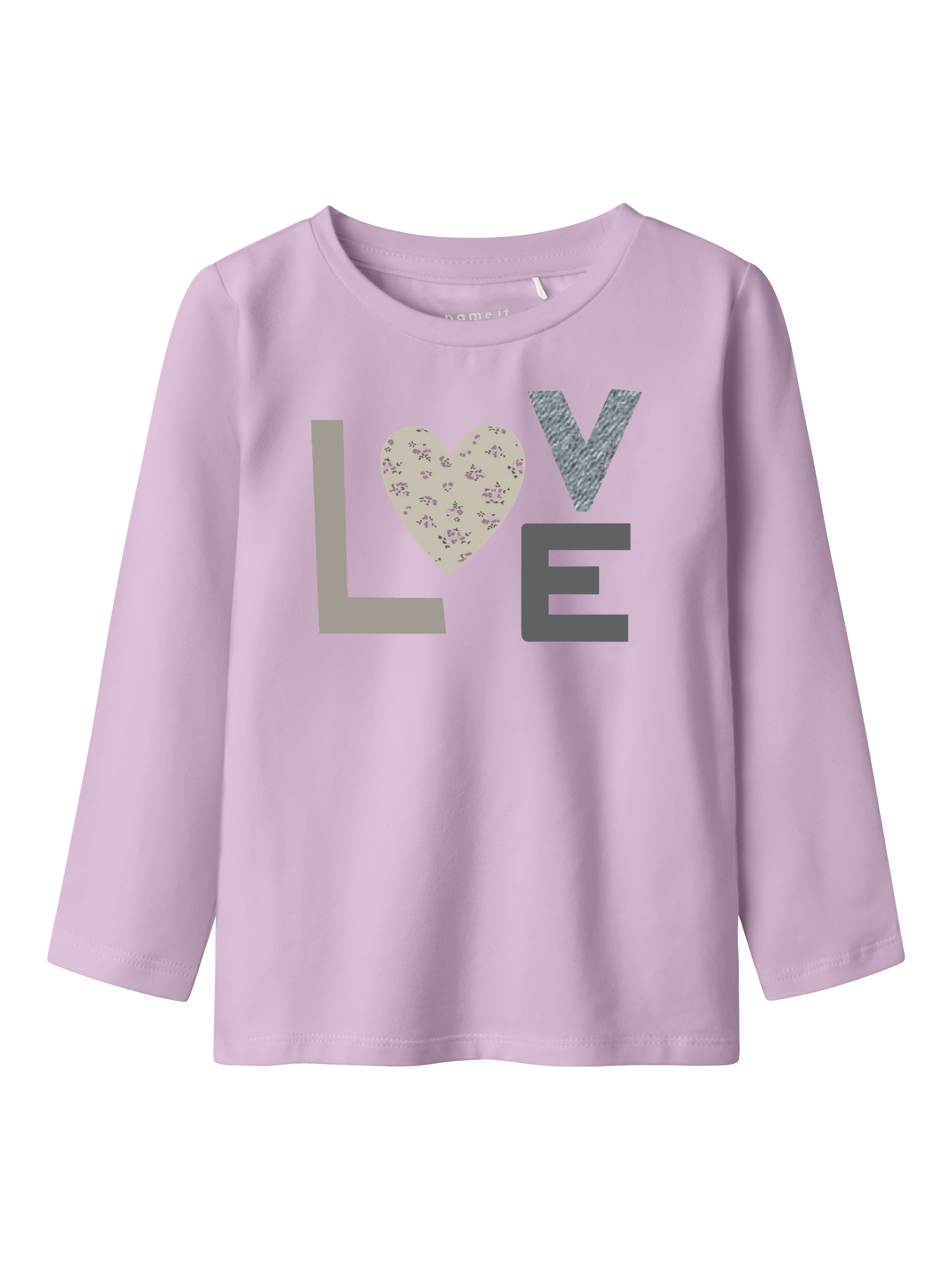 Name It maglia kids rosa maniche lunghe con stampa Love 13237841 ROSA NAME IT 