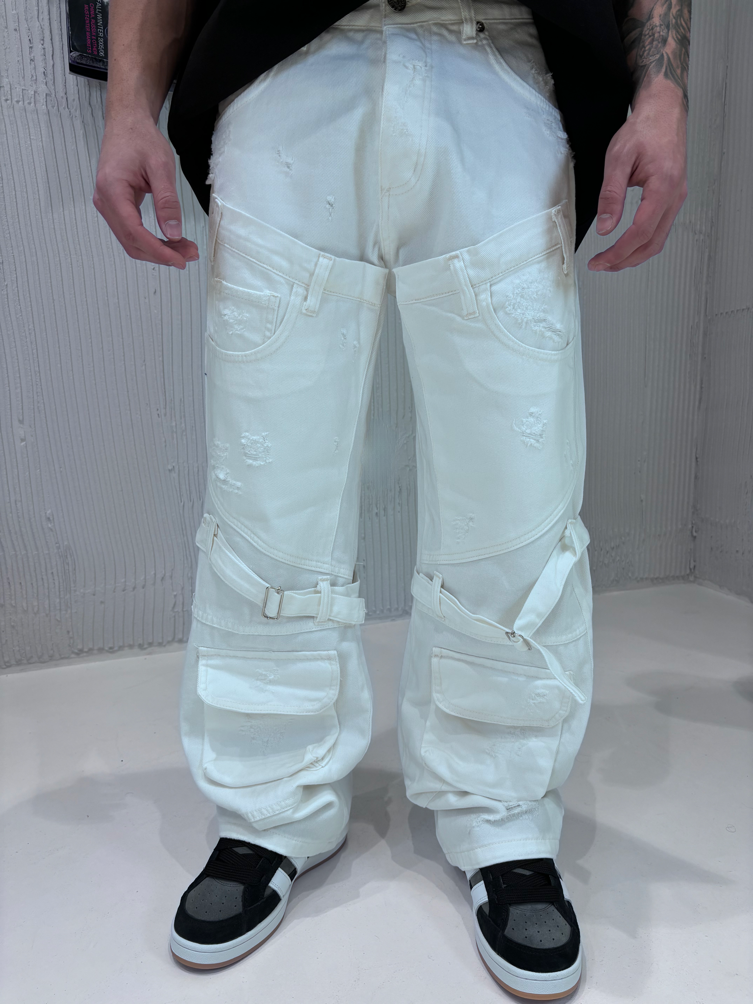 Cianotic jeans bianco baggy con tasconi SUPER BAGGY 348 BIANCO CIANOTIC 