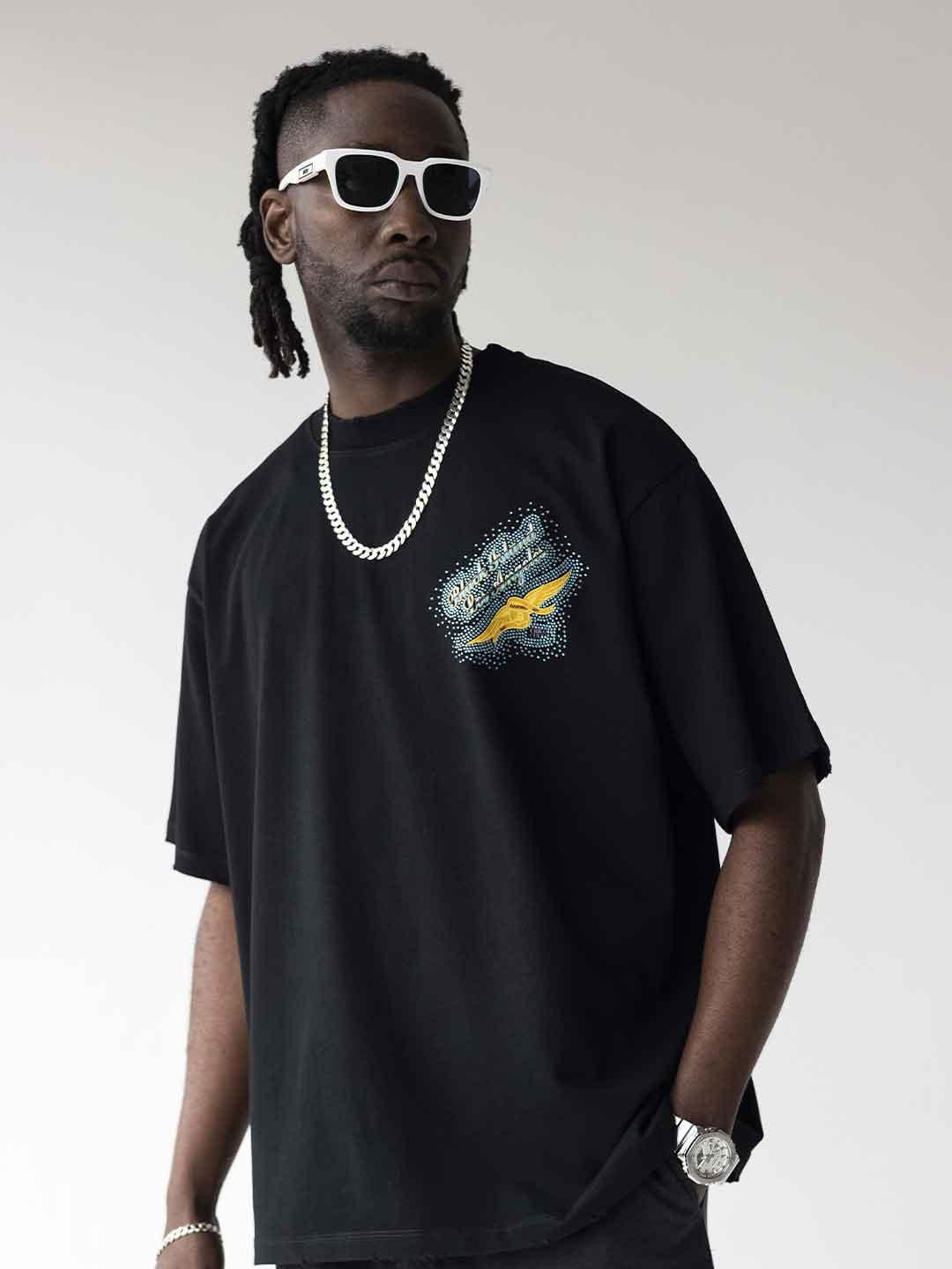 Black Island t-shirt nero con brillantini ADA2006 NERO BLACK ISLAND 