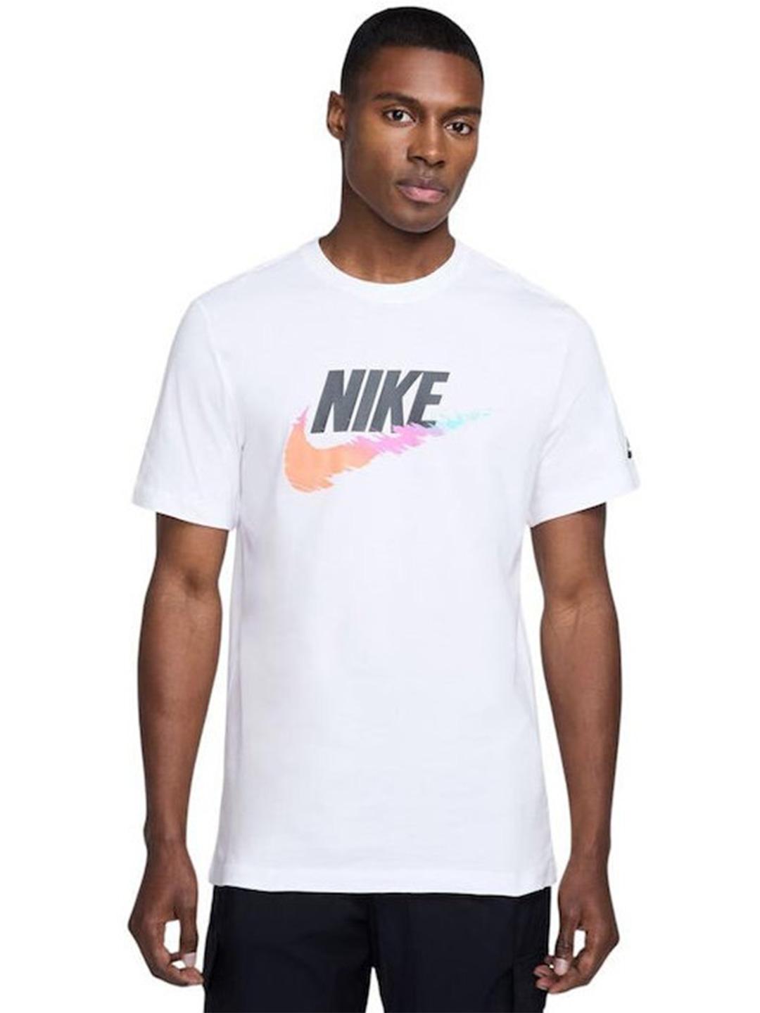 Nike t-shirt bianco con logo multicolor HJ0568-100 BIANCO NIKE 