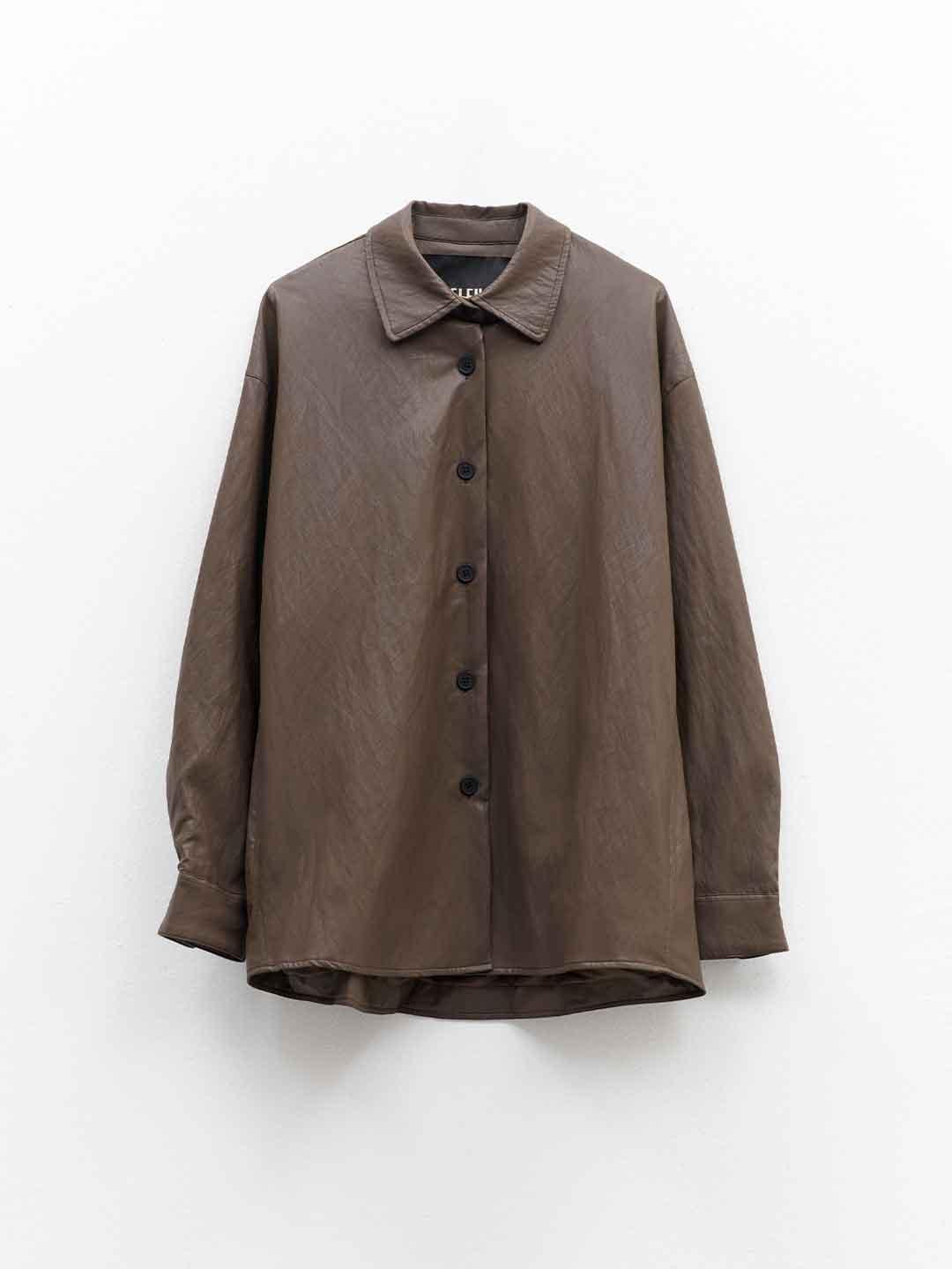 Eleh camicia marrone in pelle 310 MARRONE ELEH 