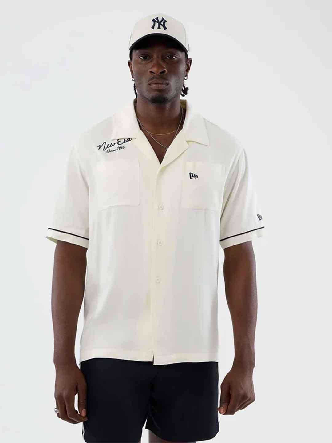 New Era camicia panna con grafica 60856144 PANNA NEW ERA 